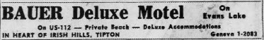 Bauer Motel - 1961 Ad